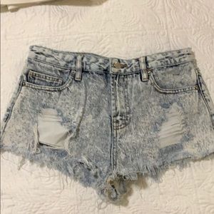 Acid wash shorts